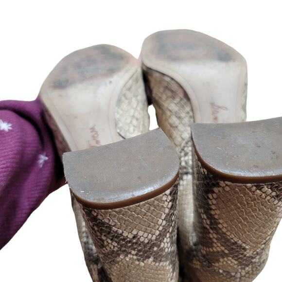 Sam Edelman Codie Daruby Snake Print Leather Heeled Ankle Boots Women's Size 7.5 - Picture 11 of 11